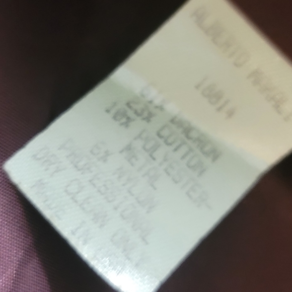 Alberto Makali Vintage Ruffled Victorian Leaf Purple Brown Open Jacket Size 6 - Picture 6 of 6